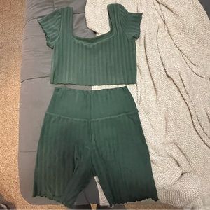 Aerie Offline crop top and biker short set